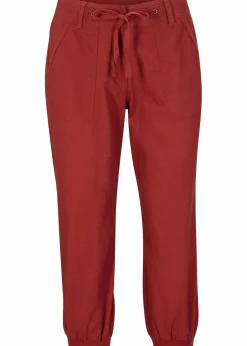 bonprix Bekleidung·Kleider|Hosen|3/4 Hose aus Baumwoll-Leinen-Mix mahagonirot