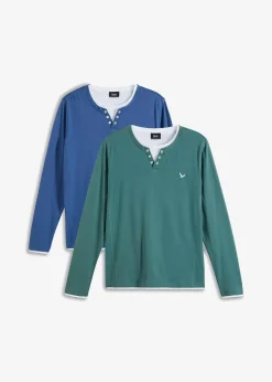 2 in 1 Shirt (2er Pack), Langarm|bonprix Best