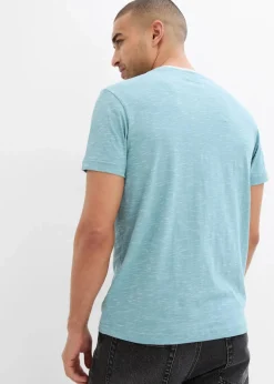 bonprix Shirts & Polos|Basics|2 in 1 Shirt, Kurzarm mineralblau meliert