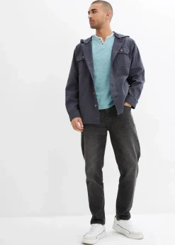 bonprix Shirts & Polos|Basics|2 in 1 Shirt, Kurzarm mineralblau meliert