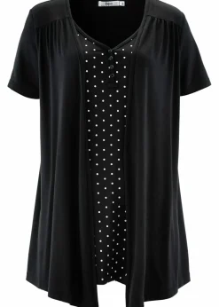 2 in 1 Shirt mit V-Ausschnitt, kurzarm|bonprix Online