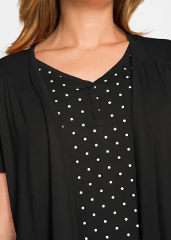 2 in 1 Shirt mit V-Ausschnitt, kurzarm|bonprix Online