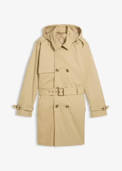 2 in 1 Trenchcoat mit abnehmbarer Kapuze, wasserabweisend|bonprix New