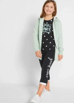 bonprix Mädchen 9-16 Jahre·Hosen & Leggings|Mädchen 2-8 Jahre·Nachhaltigere Materialien|¾ Leggings mit Bio-Baumwolle schwarz/weiß