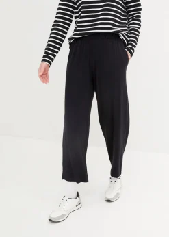 bonprix Bekleidung·Blusen & Tuniken|Bekleidung·Kleider|7/8- Shirthose, High-Waist, 2er-Pack schwarz/schwarz