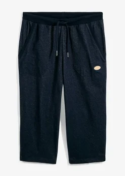 bonprix Große Größen|Hosen|3/4 Sweathose in Denimoptik mit Komfortbund dunkelblau