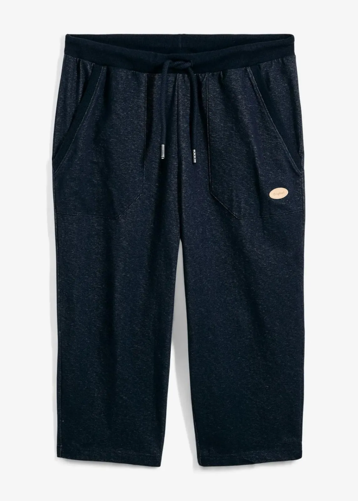 bonprix Große Größen|Hosen|3/4 Sweathose in Denimoptik mit Komfortbund dunkelblau