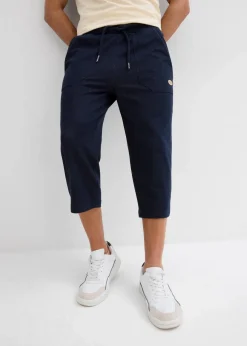 bonprix Große Größen|Hosen|3/4 Sweathose in Denimoptik mit Komfortbund dunkelblau