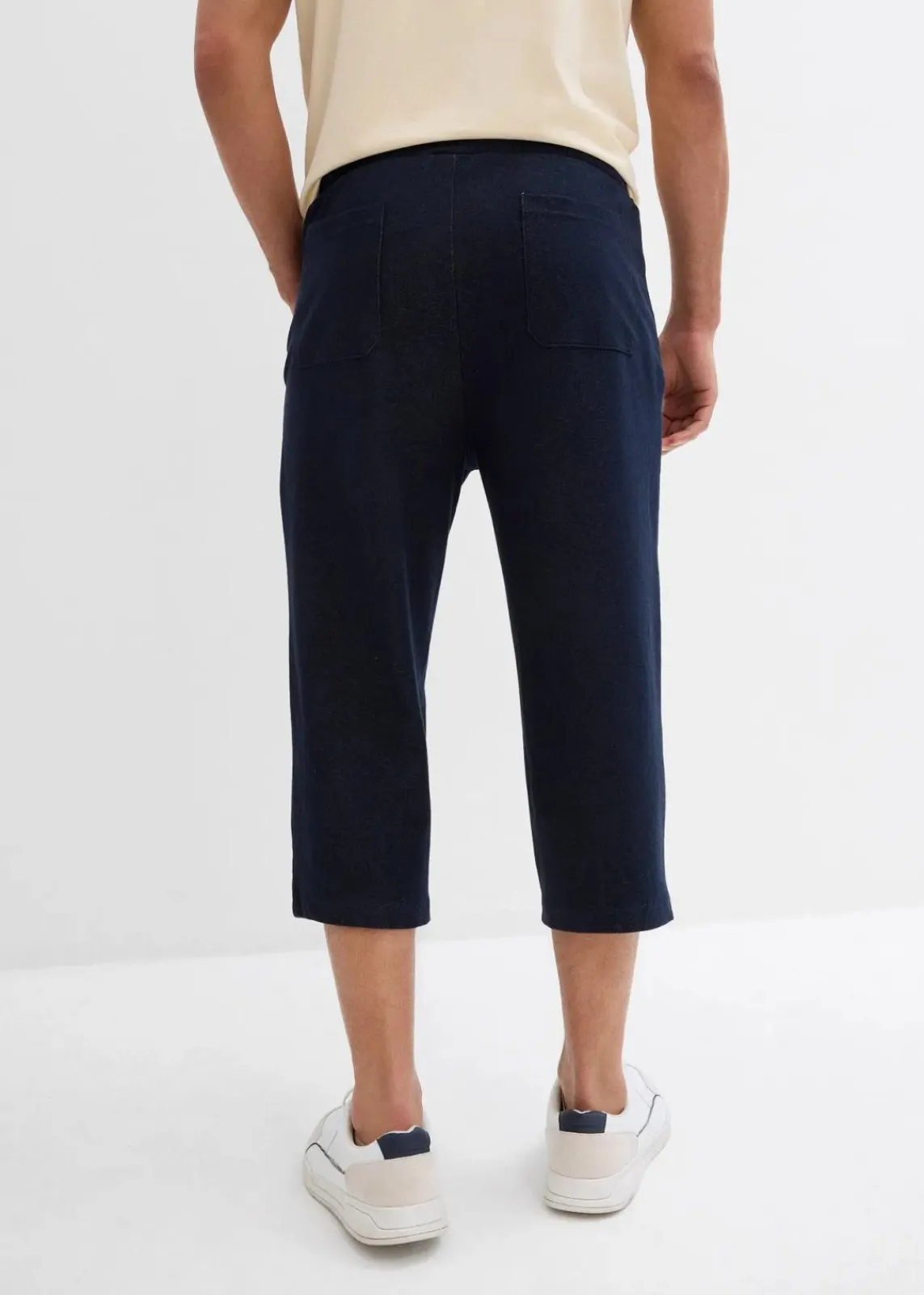 bonprix Große Größen|Hosen|3/4 Sweathose in Denimoptik mit Komfortbund dunkelblau