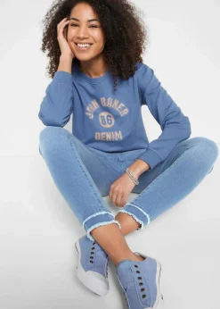 bonprix Bekleidung·Shirts & Tops|Jeans|7/8 Ultra-Soft-Jeans hellblau denim used