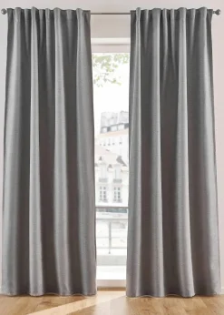 bonprix Vorhänge|Abdunkelnde Vorhänge mit Struktur (2er Pack) grau