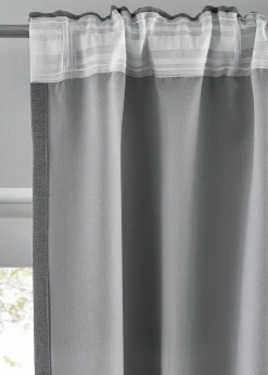 bonprix Vorhänge|Abdunkelnde Vorhänge mit Struktur (2er Pack) grau