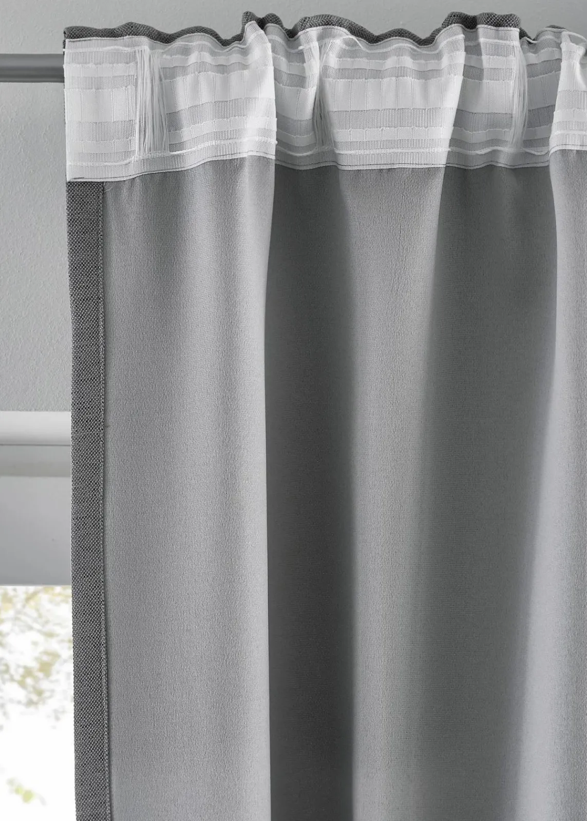bonprix Vorhänge|Abdunkelnde Vorhänge mit Struktur (2er Pack) grau