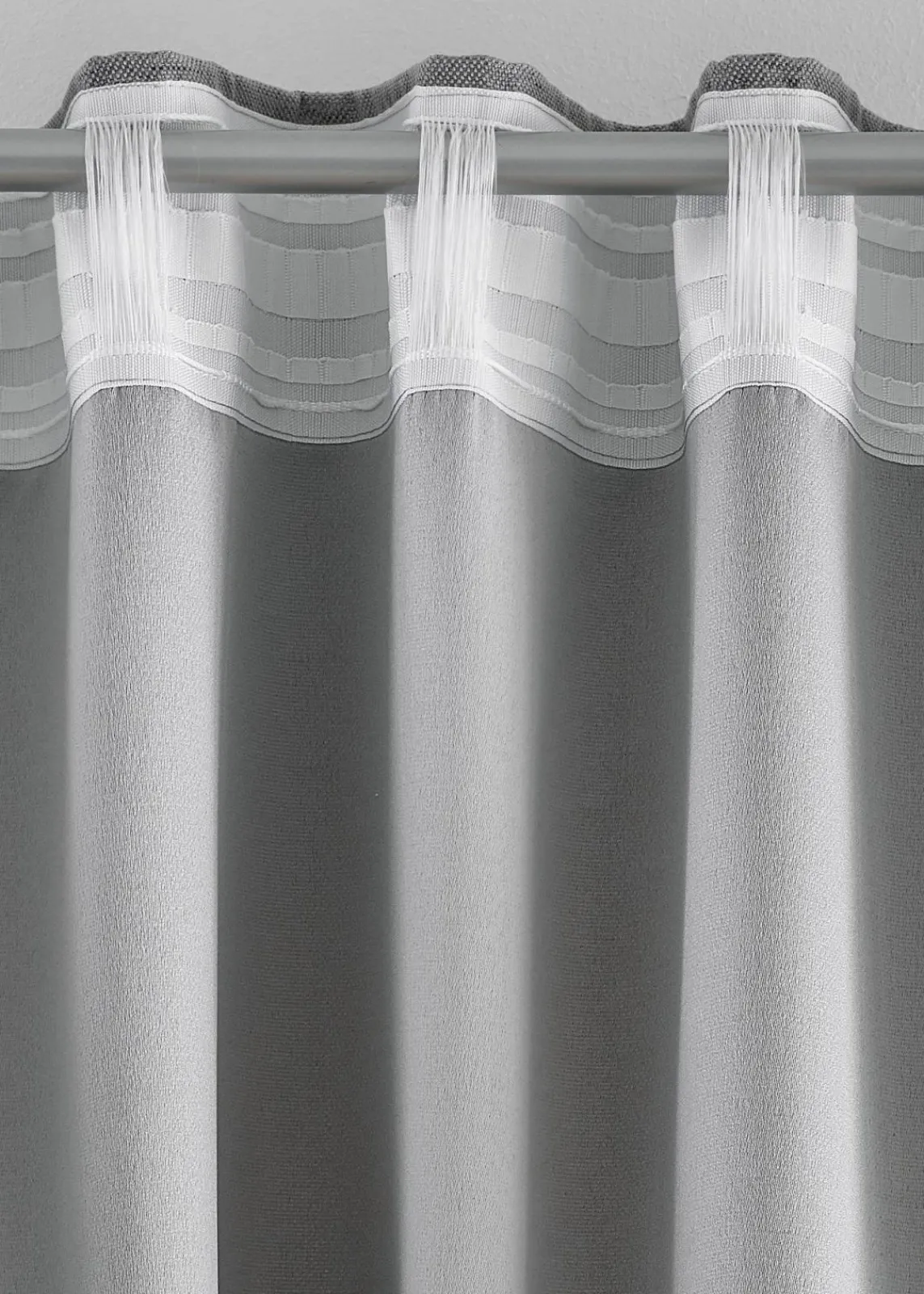 bonprix Vorhänge|Abdunkelnde Vorhänge mit Struktur (2er Pack) grau