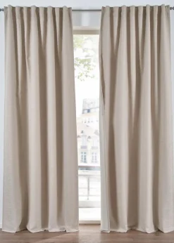 bonprix Vorhänge|Abdunkelnder Vorhang doppellagig mit Strukturfront (1er Pack) beige