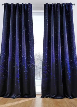 Abdunkelnder Vorhang mit Nachthimmel Motiv (1er Pack)|bonprix New