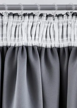 bonprix Vorhänge|Abdunkelnder Vorhang mit Glanz Druck (1er Pack) dunkelgrau/silber