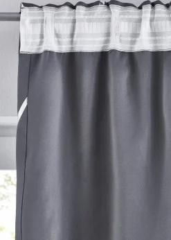 bonprix Vorhänge|Abdunkelnder Vorhang mit Glanz Druck (1er Pack) dunkelgrau/silber