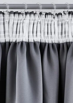 bonprix Vorhänge|Abdunkelnder Vorhang mit Glanz Druck (1er Pack) dunkelgrau/silber