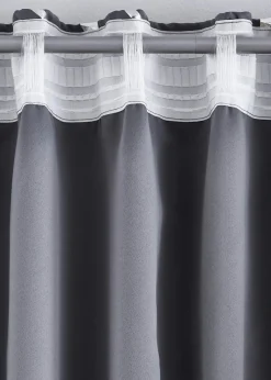 bonprix Vorhänge|Abdunkelnder Vorhang mit Glanz Druck (1er Pack) dunkelgrau/silber