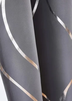 bonprix Vorhänge|Abdunkelnder Vorhang mit Glanz Druck (1er Pack) dunkelgrau/silber