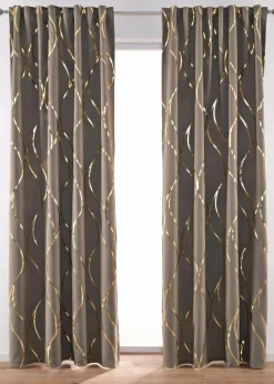 Abdunkelnder Vorhang mit Glanz Druck (1er Pack)|bonprix Hot