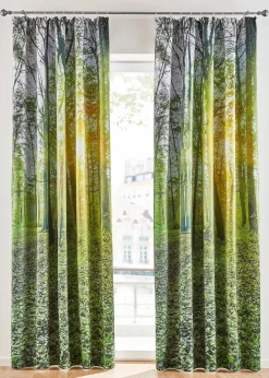 bonprix Vorhänge|Abdunkelnder Vorhang mit Wald Motiv (1er Pack) waldgrün