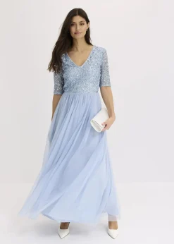 Abendkleid aus zartem Tüll mit Paillettenstickerei|bonprix New