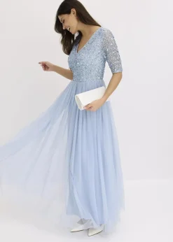 Abendkleid aus zartem Tüll mit Paillettenstickerei|bonprix New