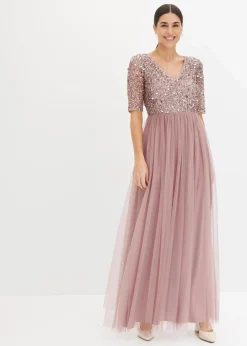 Abendkleid aus zartem Tüll mit Paillettenstickerei|bonprix Hot