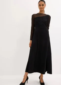 bonprix Bekleidung·Pullover & Strickjacken|Kleider|Abendkleid mit Spitze schwarz