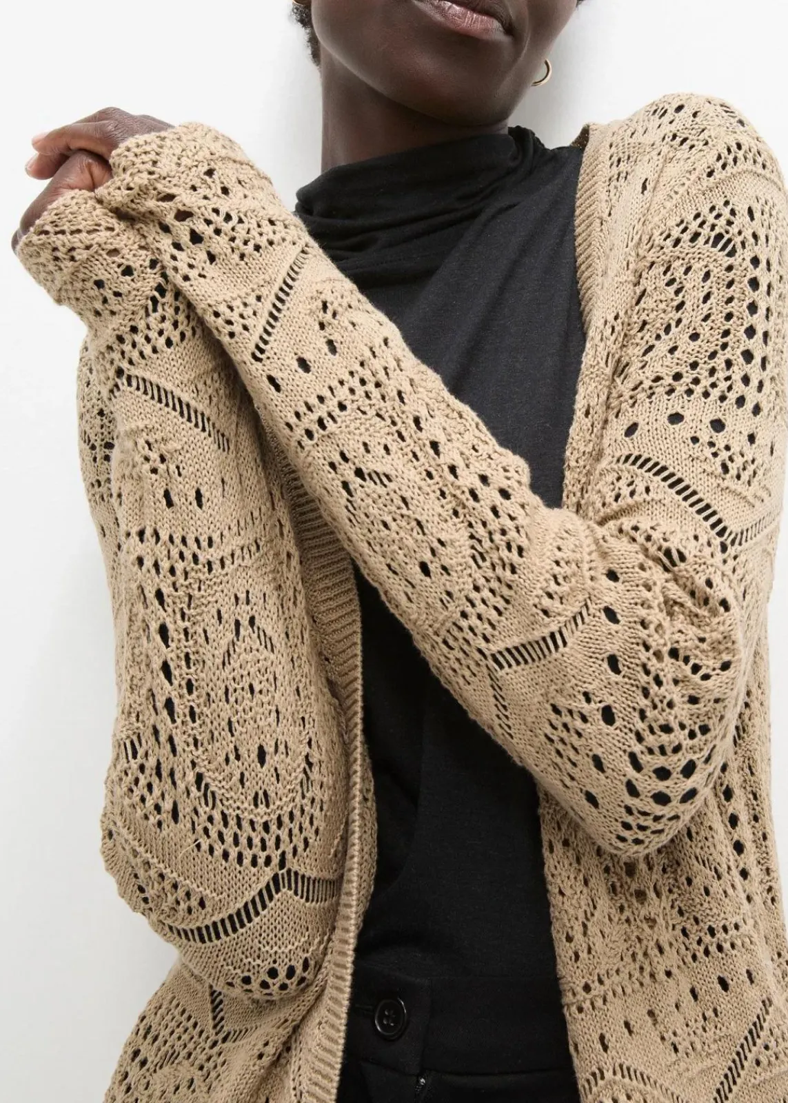 Ajour Longstrickjacke|bonprix Discount