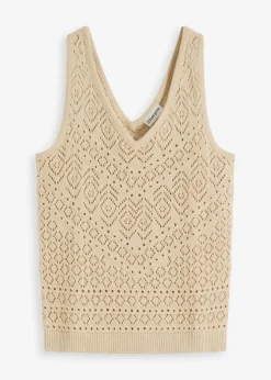 Ajour Stricktop mit Baumwollanteil|bonprix Sale