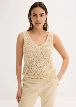 Ajour Stricktop mit Baumwollanteil|bonprix Sale