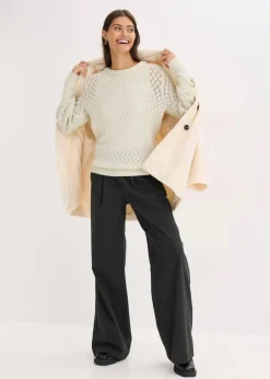 bonprix Bekleidung·Umstandsmode|Bekleidung·Jeans|Ajour-Pullover natur meliert