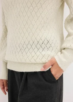 bonprix Bekleidung·Umstandsmode|Bekleidung·Jeans|Ajour-Pullover natur meliert