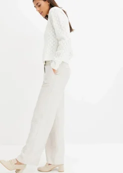 bonprix Bekleidung·Umstandsmode|Bekleidung·Jeans|Ajour-Pullover wollweiß