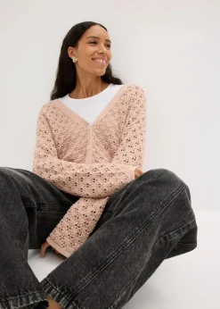 Ajour-Strickjacke|bonprix Clearance