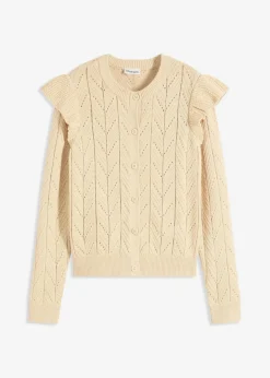 Ajour-Strickjacke aus Baumwolle|bonprix Discount