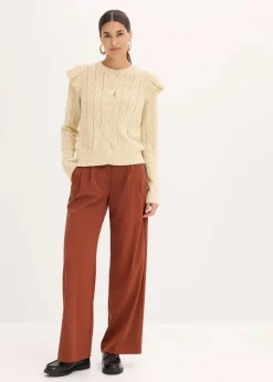 Ajour-Strickjacke aus Baumwolle|bonprix Discount