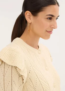 Ajour-Strickjacke aus Baumwolle|bonprix Discount