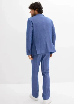 bonprix Große Größen|Anzüge & Sakkos|Anzug mit Weste (3-tlg.Set), Regular Fit blau meliert