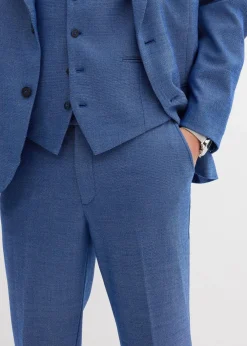 bonprix Große Größen|Anzüge & Sakkos|Anzug mit Weste (3-tlg.Set), Regular Fit blau meliert