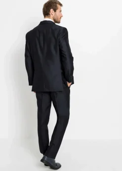 bonprix Große Größen|Anzüge & Sakkos|Anzug mit Weste und Krawatte (4-tlg. Set), Regular Fit schwarz