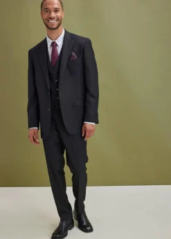 bonprix Große Größen|Anzüge & Sakkos|Anzug mit Weste und Krawatte (4-tlg. Set), Regular Fit schwarz