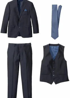 Anzug mit Weste und Krawatte (4-tlg. Set), Regular Fit|bonprix Clearance