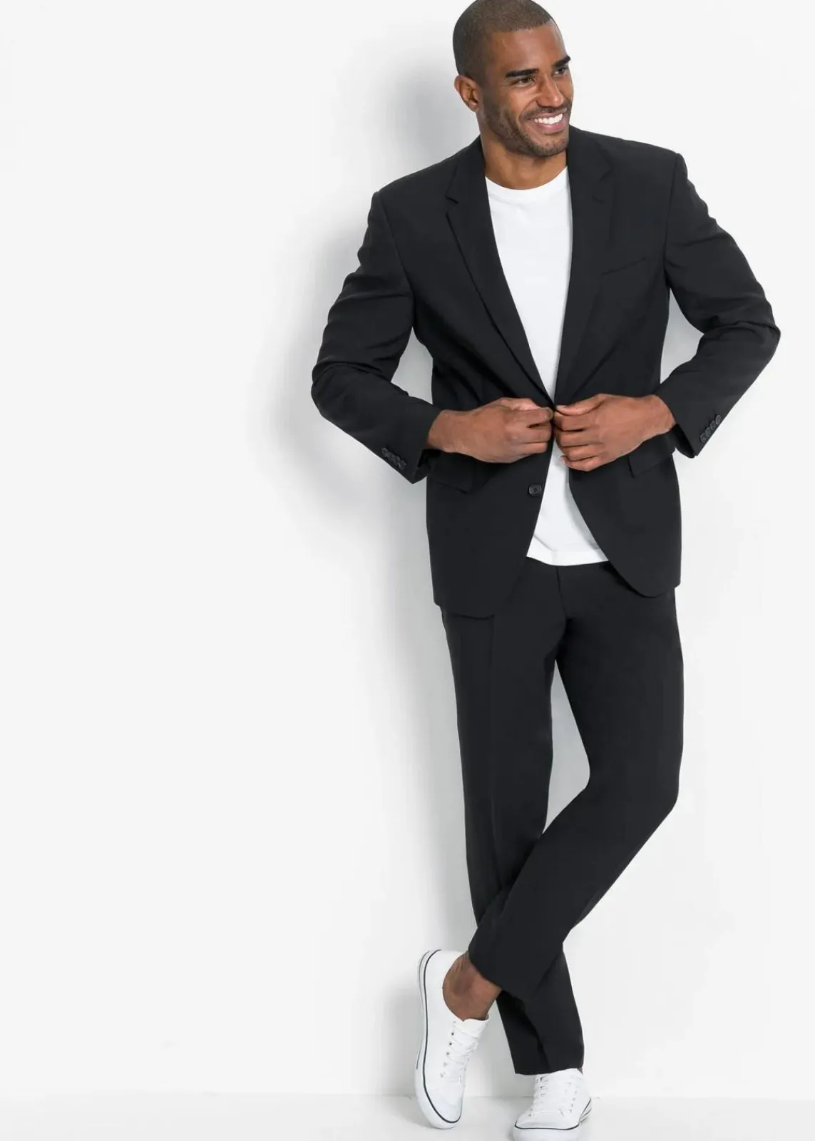 bonprix Anzüge & Sakkos|Große Größen|Anzug (2-tlg. Set), Regular Fit schwarz