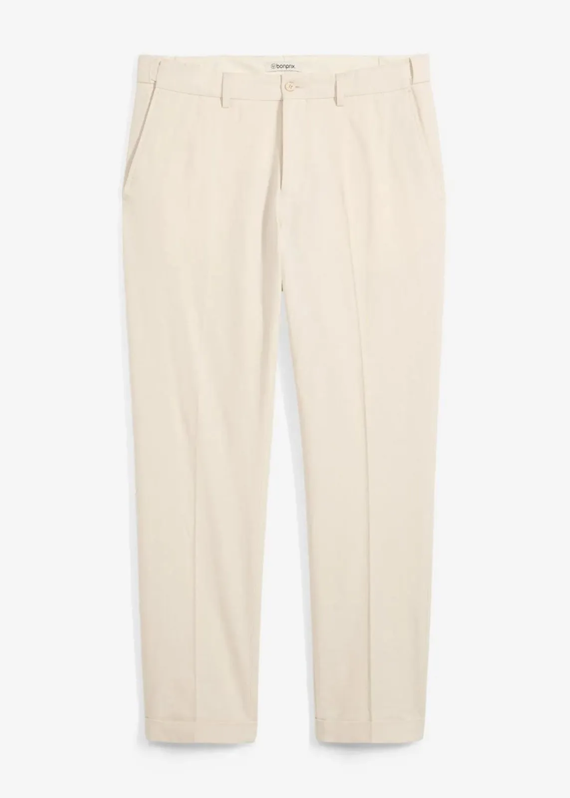 bonprix Große Größen|Anzüge & Sakkos|Anzugshose aus luftigem Leinen-Mix, Regular Fit natur