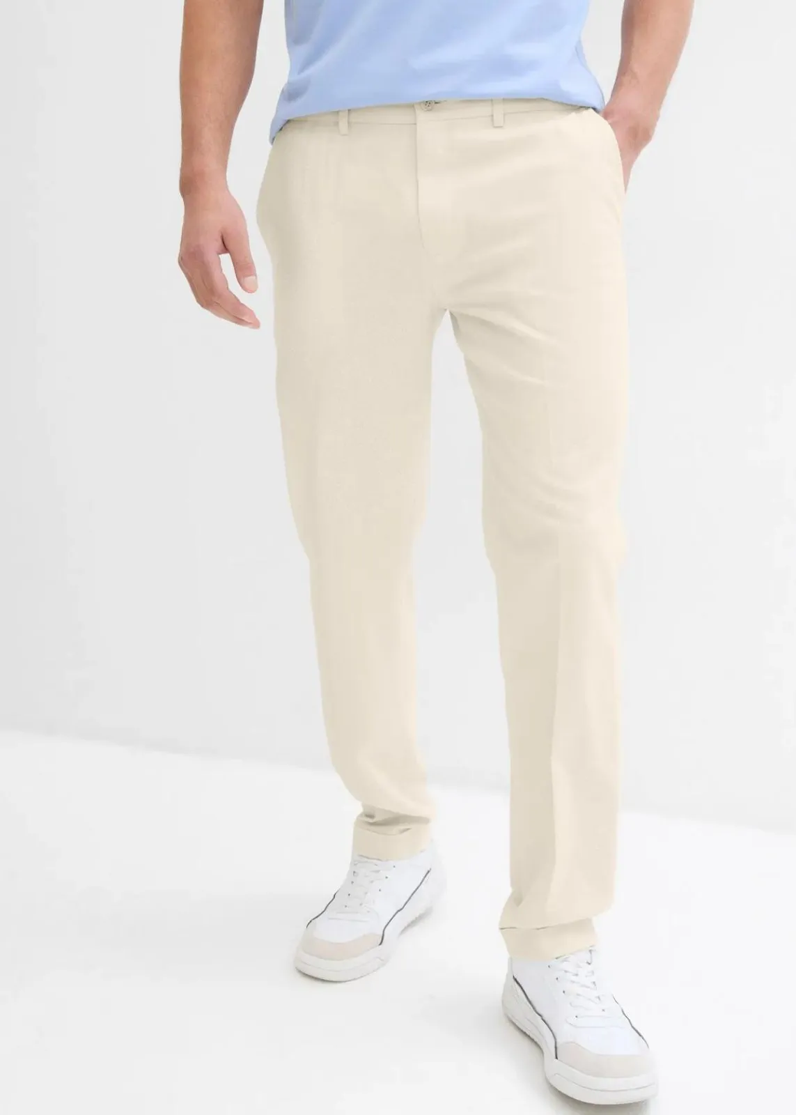 bonprix Große Größen|Anzüge & Sakkos|Anzugshose aus luftigem Leinen-Mix, Regular Fit natur