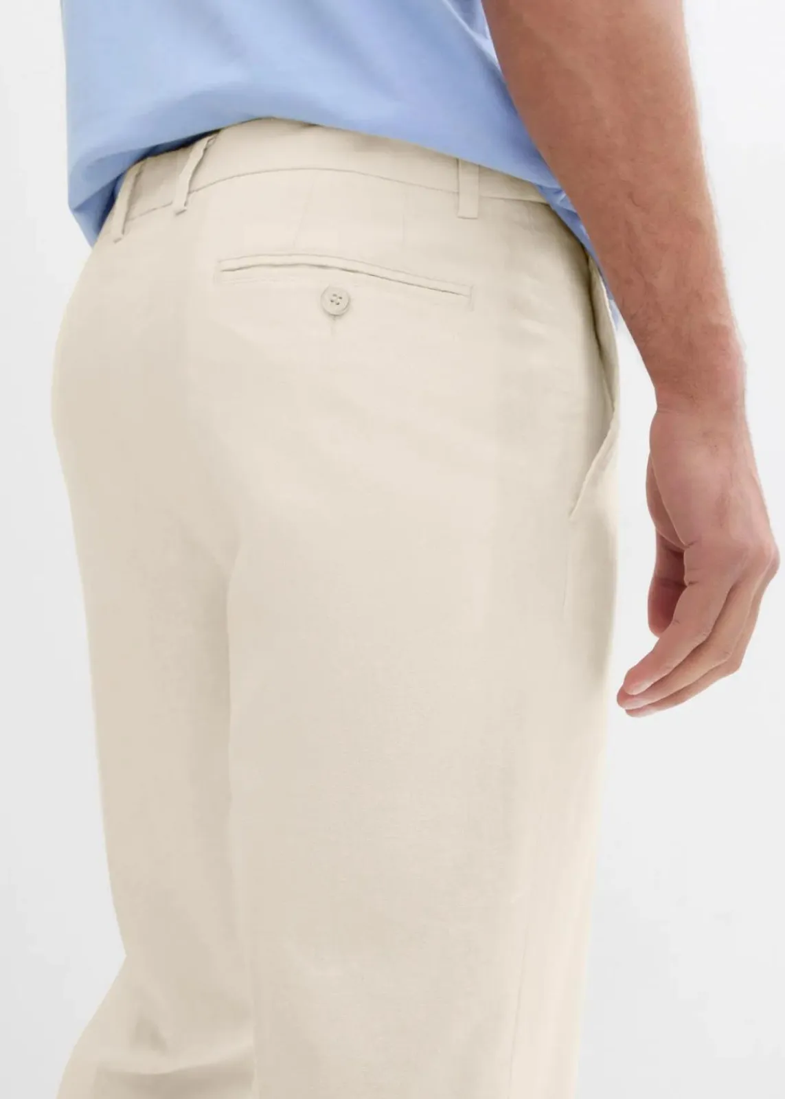 bonprix Große Größen|Anzüge & Sakkos|Anzugshose aus luftigem Leinen-Mix, Regular Fit natur